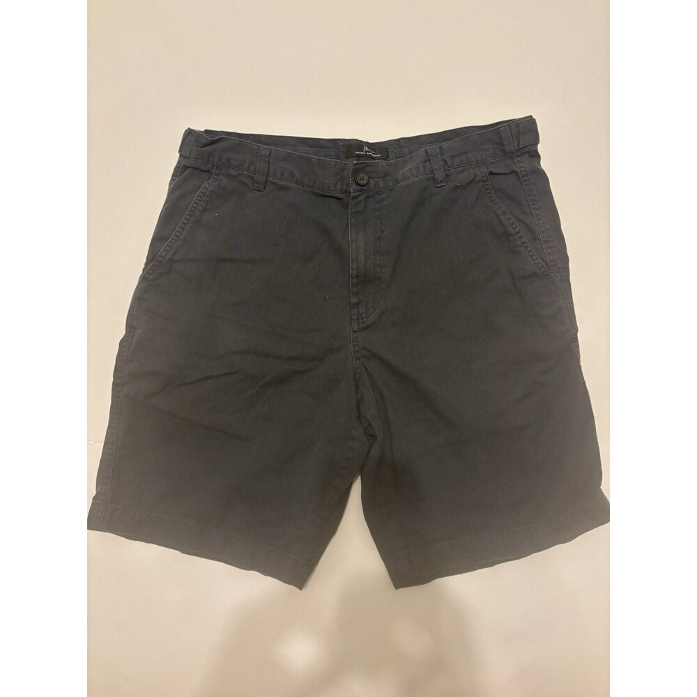 Marc Anthony Men's Gray Cotton Chino Shorts Flat Front Pockets Button